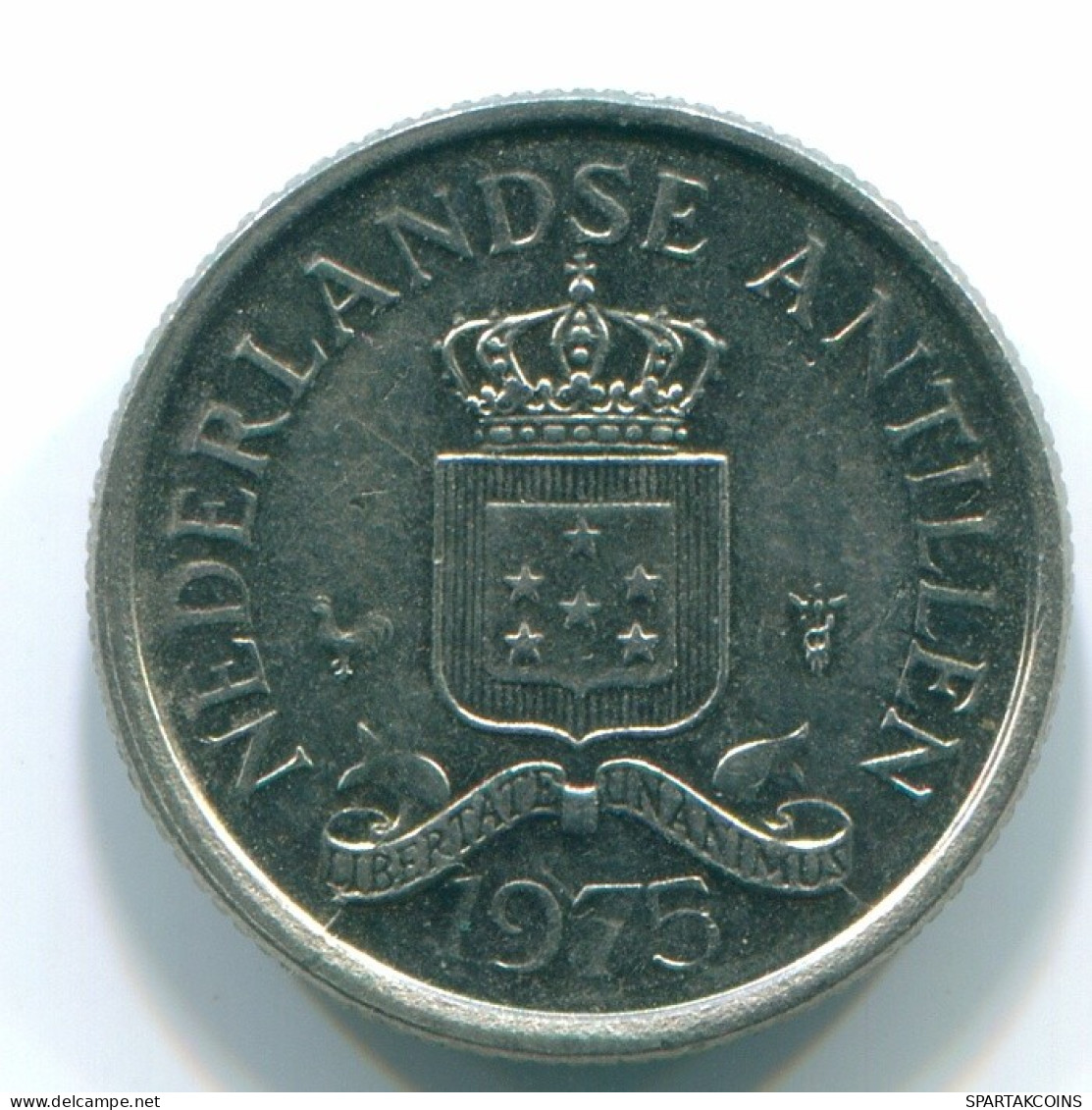 10 CENTS 1976 NETHERLANDS ANTILLES Nickel Colonial Coin #S13737.U.A - Antilles Néerlandaises