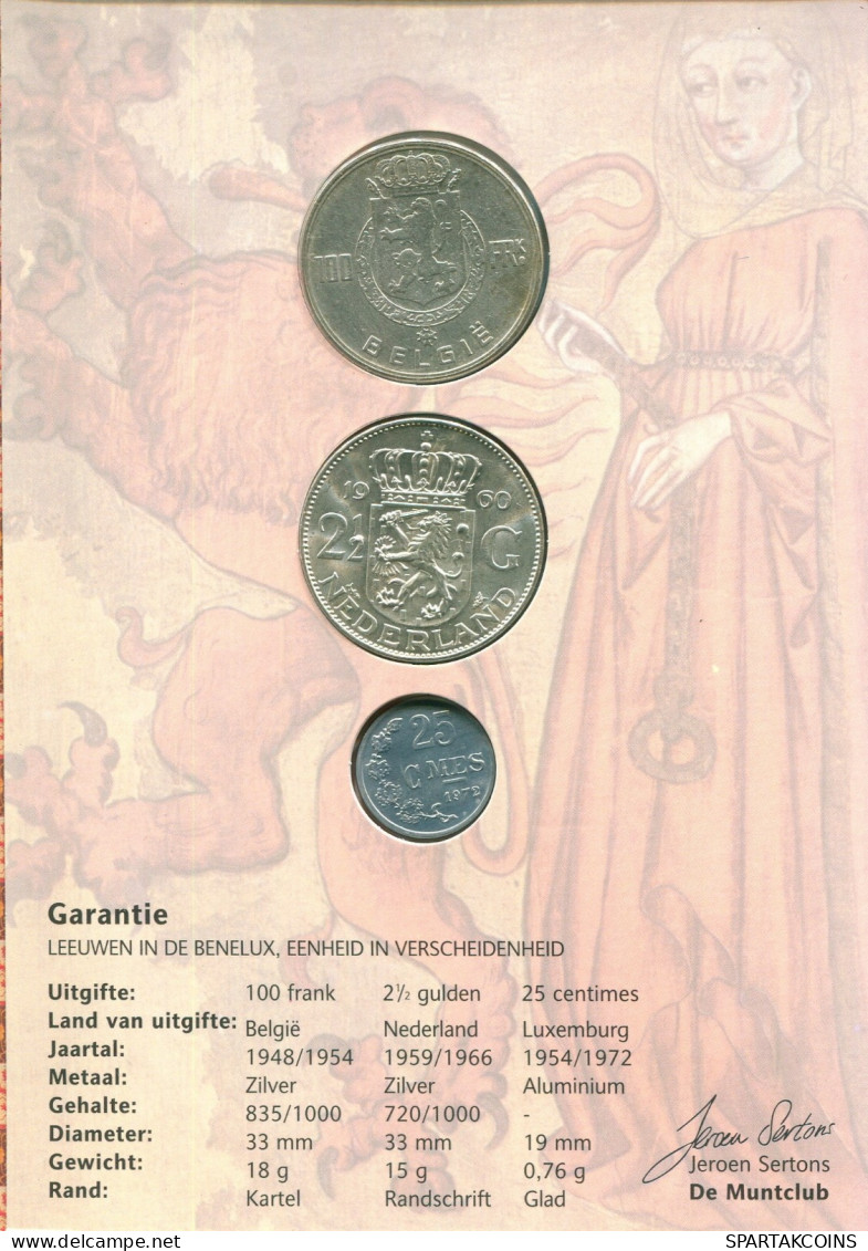 BENELUX 1949-1972 SET 3 Münze SILBER #SET1083.7.D.A - Sonstige – Europa