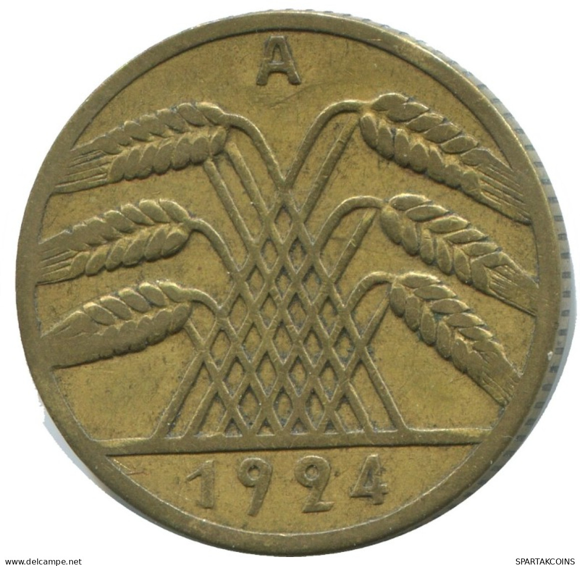 10 RENTENPFENNIG 1924 A DEUTSCHLAND Münze GERMANY #AD565.9.D.A - 10 Rentenpfennig & 10 Reichspfennig