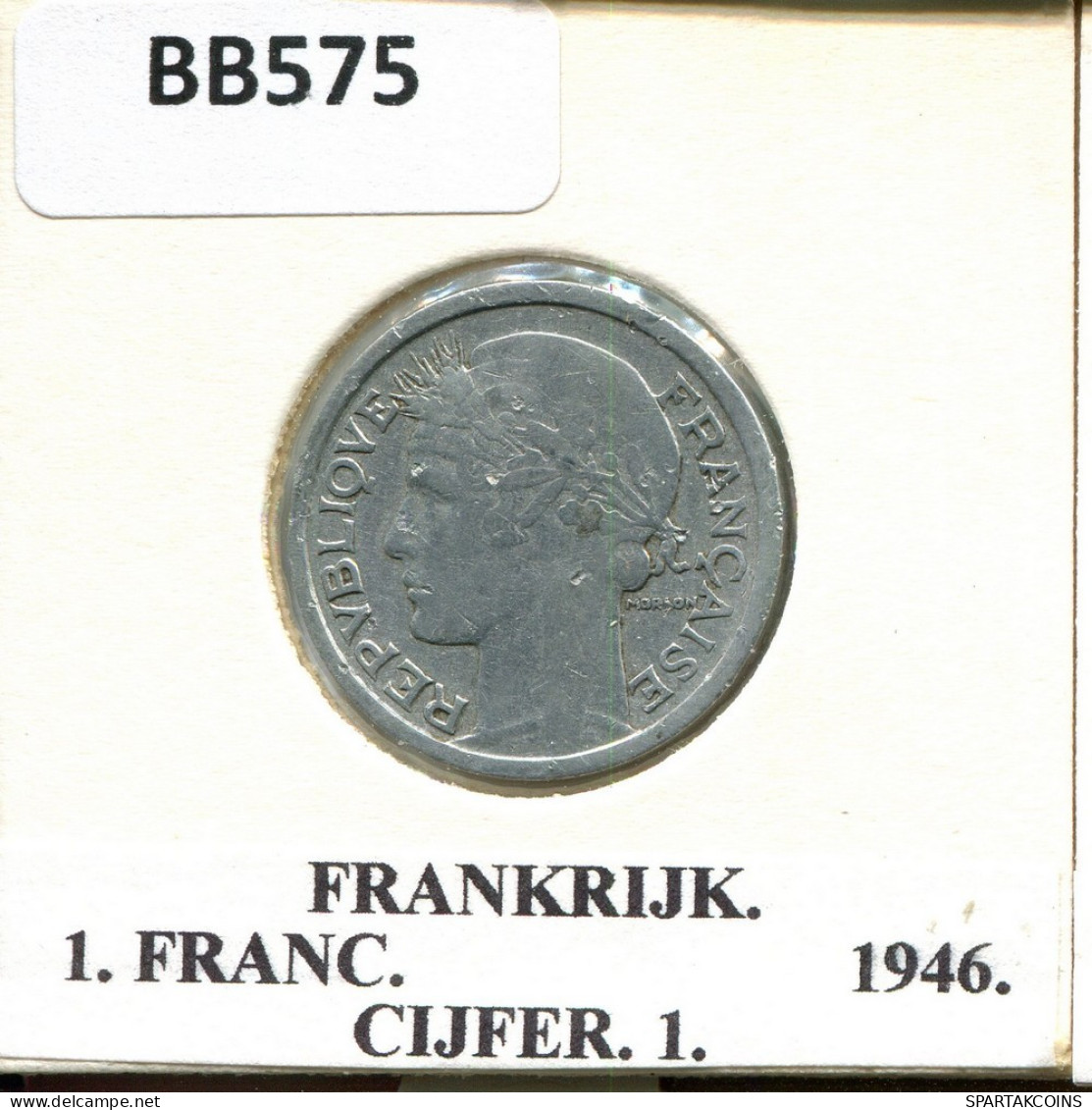 1 FRANC 1946 FRANCIA FRANCE Moneda #BB575.E.A - 1 Franc