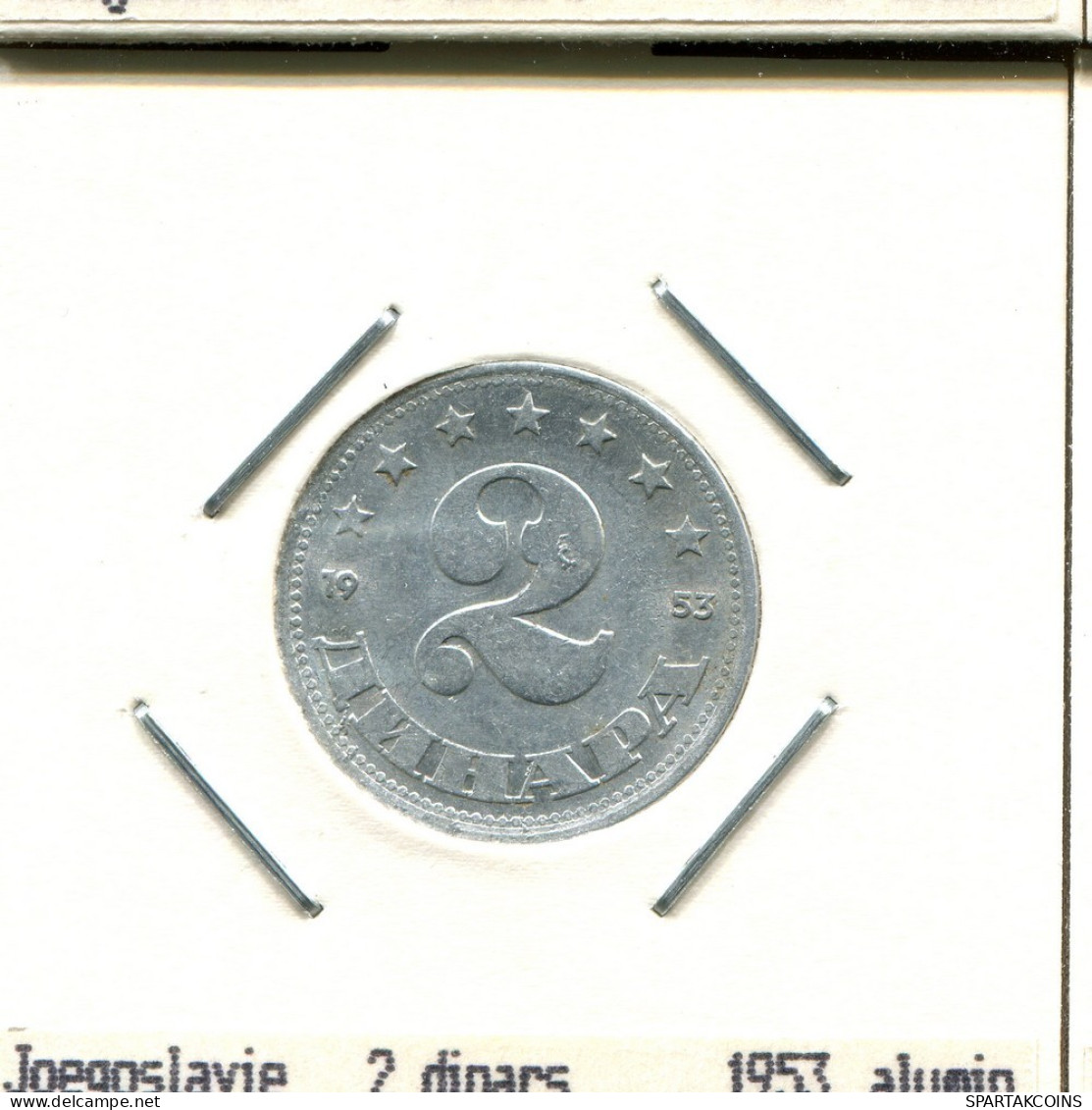 2 DINARA 1953 YOUGOSLAVIE YUGOSLAVIA Pièce #AS592.F.A - Yougoslavie