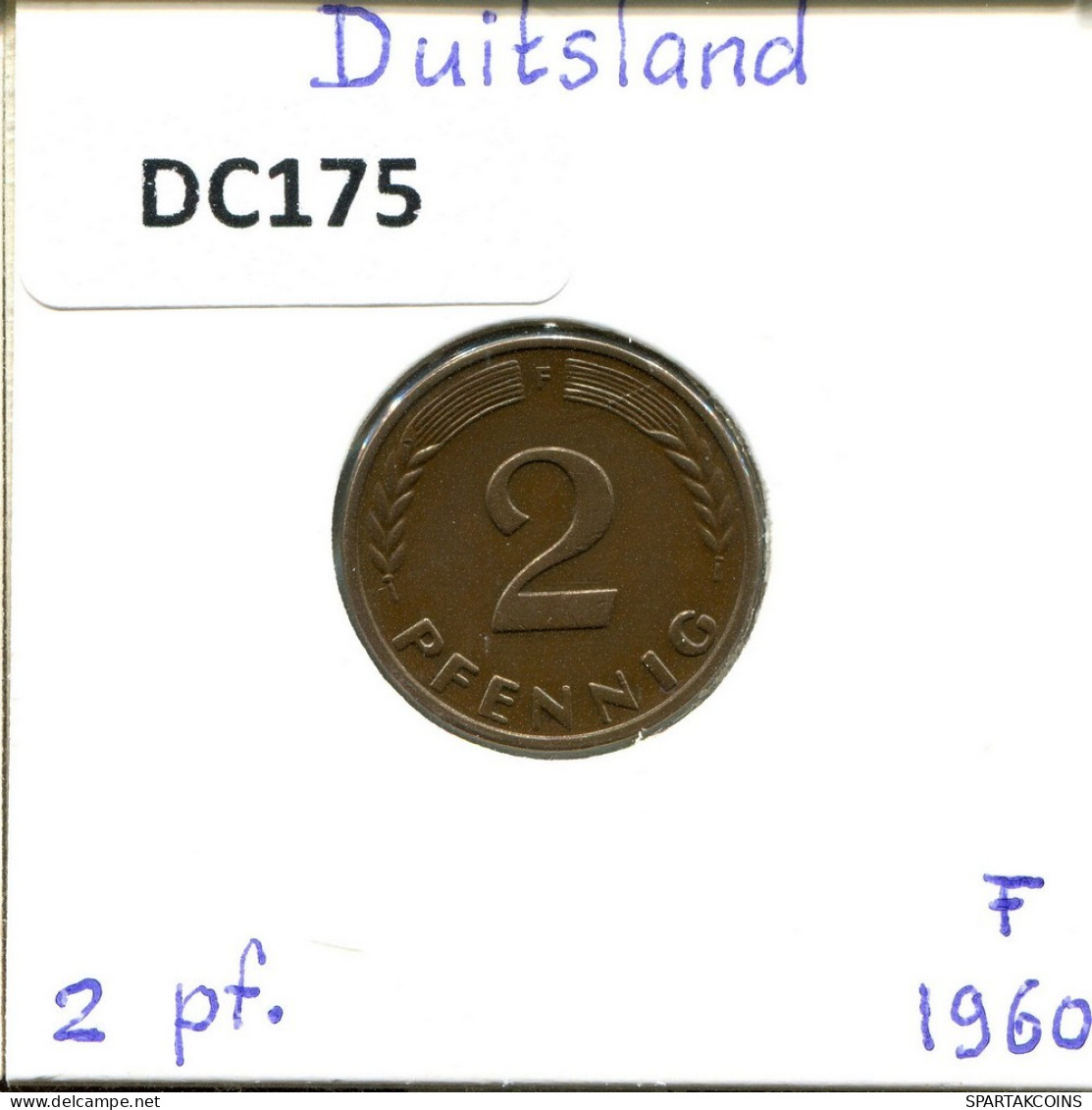 2 PFENNIG 1960 F BRD DEUTSCHLAND Münze GERMANY #DC175.D.A - 2 Pfennig