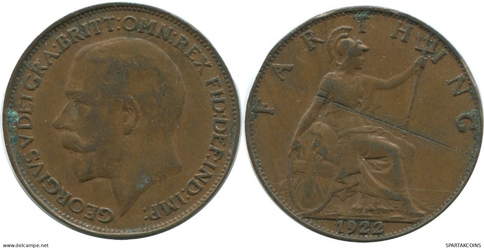 FARTHING 1922 UK GBAN BRETAÑA GREAT BRITAIN Moneda #AG774.1.E.A - B. 1 Farthing