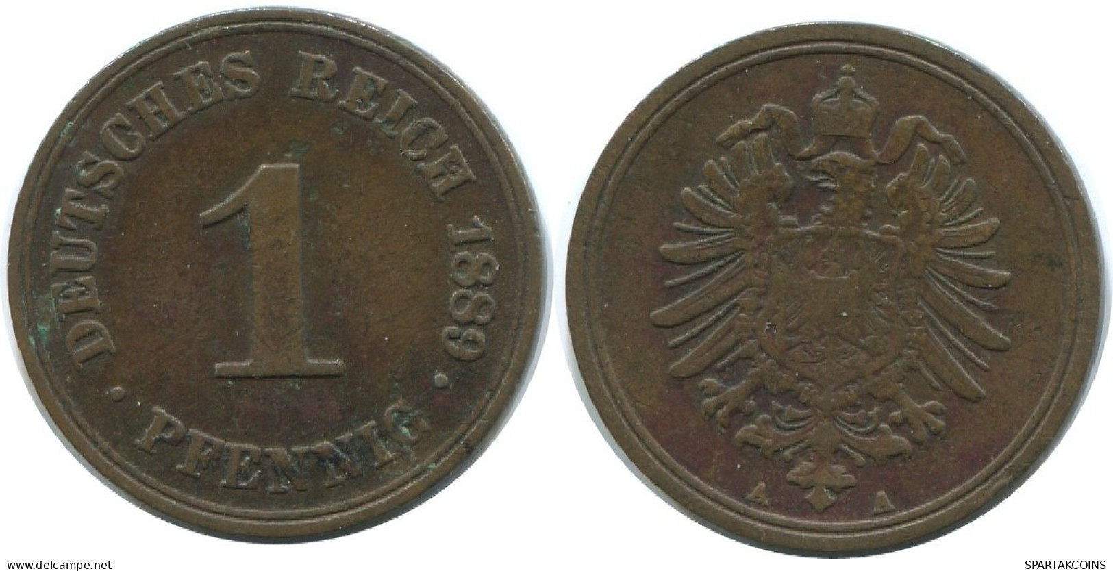 1 PFENNIG 1889 A ALEMANIA Moneda GERMANY #AE588.E.A - 1 Pfennig