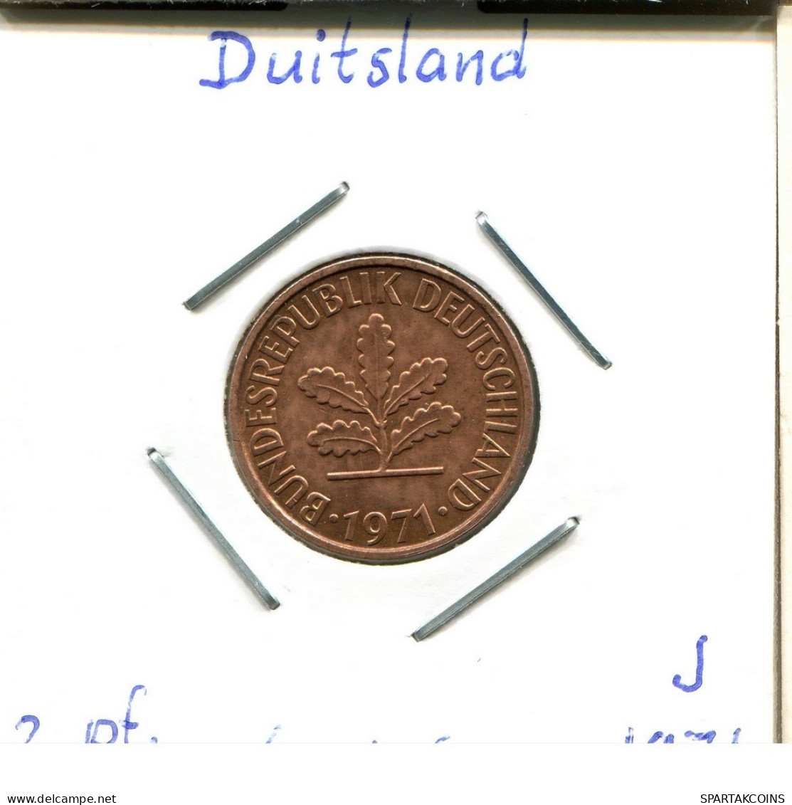 2 PFENNIG 1971 J WEST & UNIFIED GERMANY Coin #DC221.U.A - 2 Pfennig