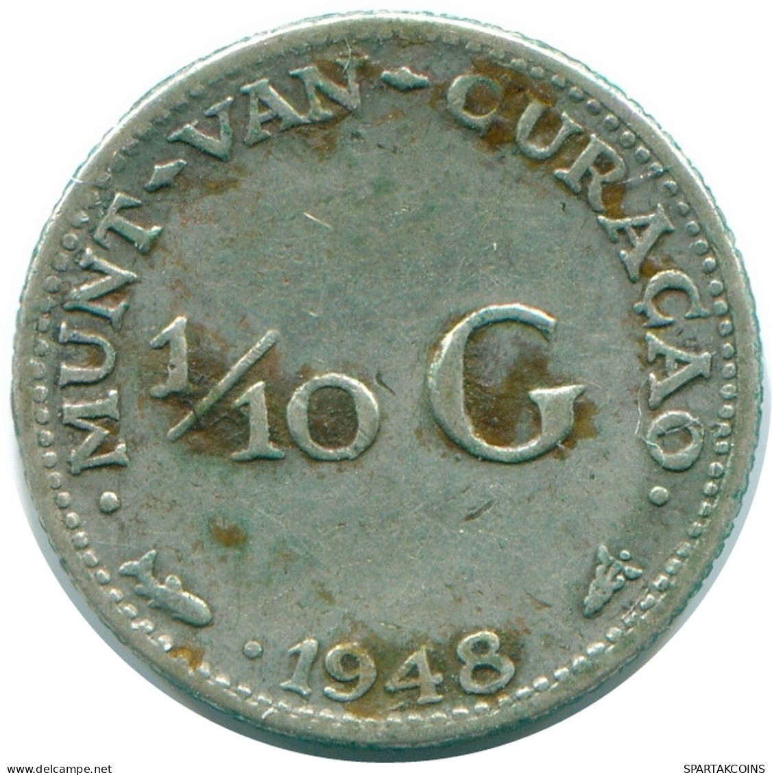 1/10 GULDEN 1948 CURACAO NEERLANDÉS NETHERLANDS PLATA #NL11992.3.E.A - Curaçao