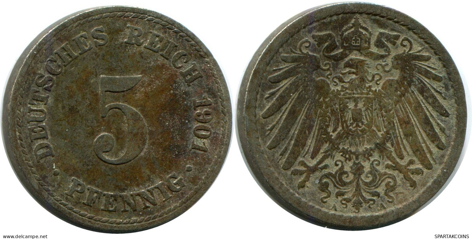 5 PFENNIG 1901 A ALLEMAGNE Pièce GERMANY #DB247.F.A - 5 Pfennig