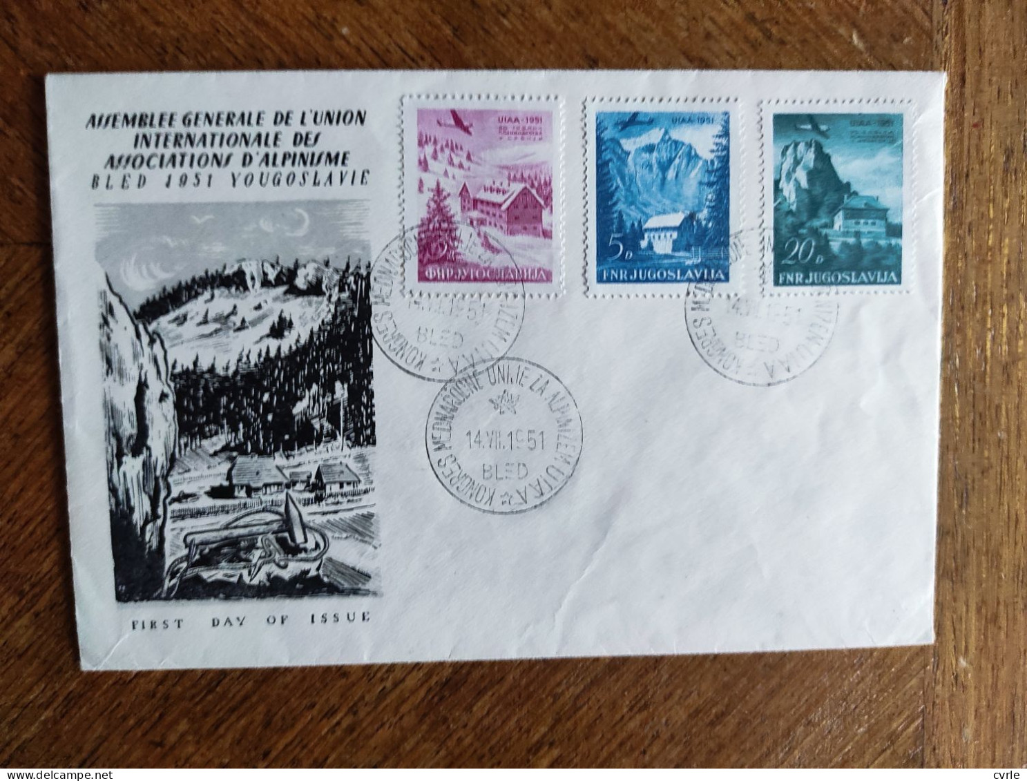 Congress U.I.A.A.FDC 1951,Bled ,Yugoslavia - Briefe U. Dokumente