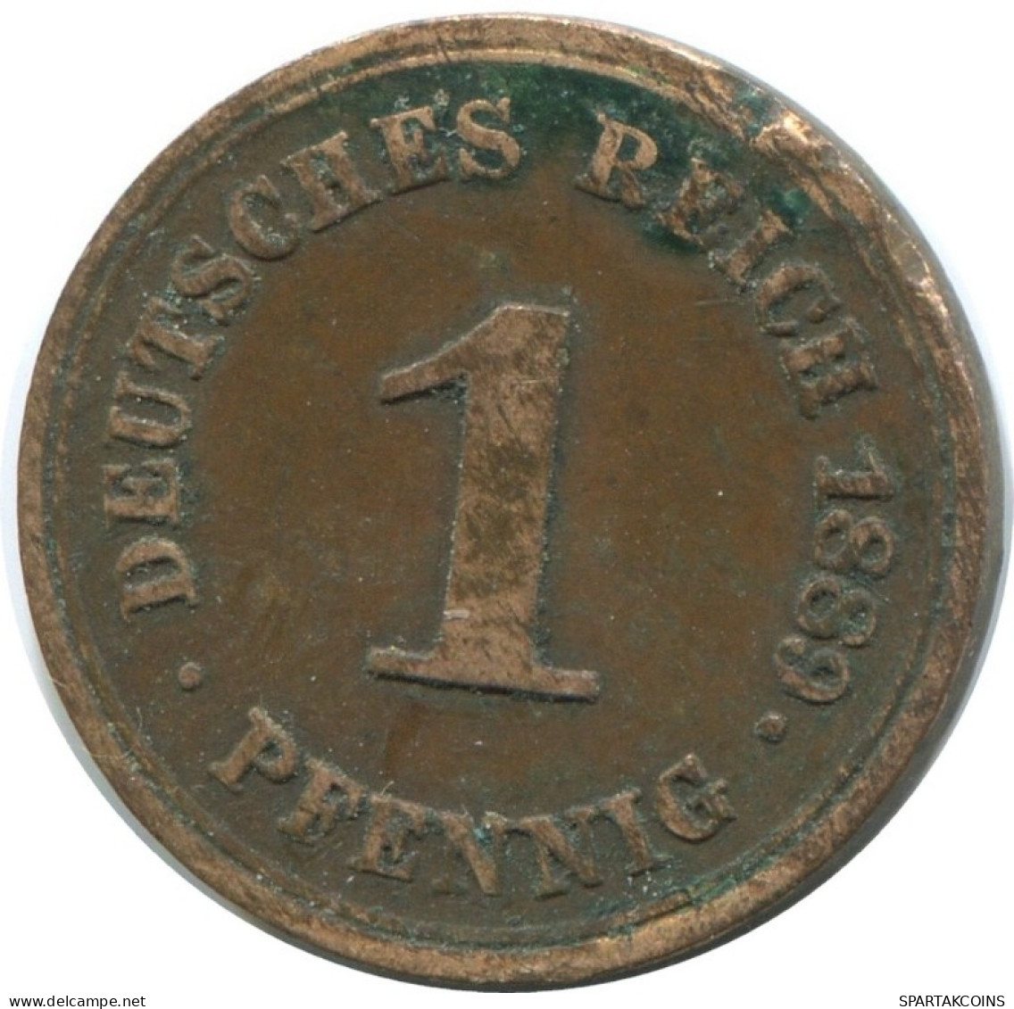 1 PFENNIG 1889 F GERMANY Coin #AD443.9.U.A - 1 Pfennig