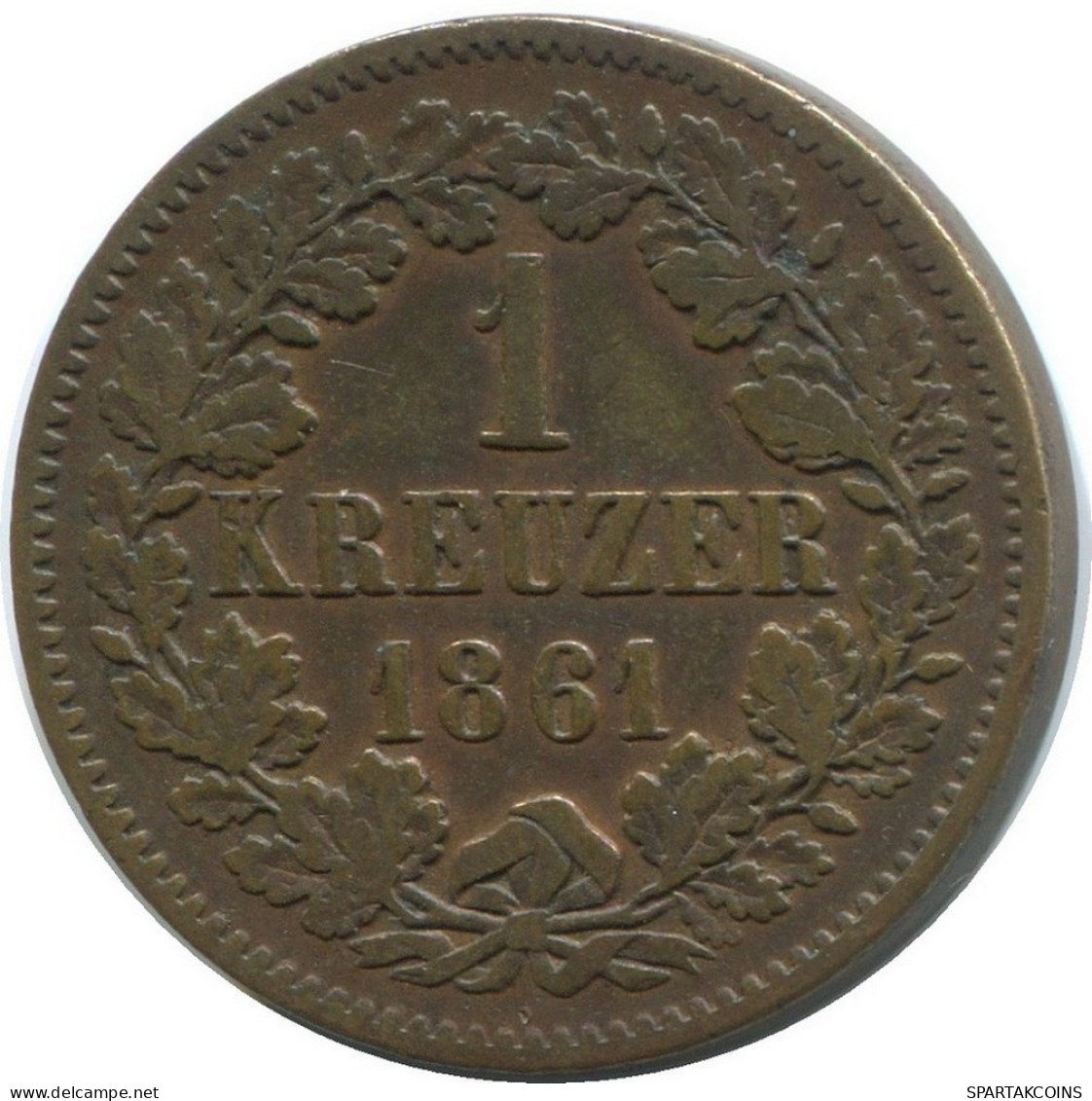 BADEN 1 Kreuzer 1861 German States #DE10573.13.D.A - Otros & Sin Clasificación