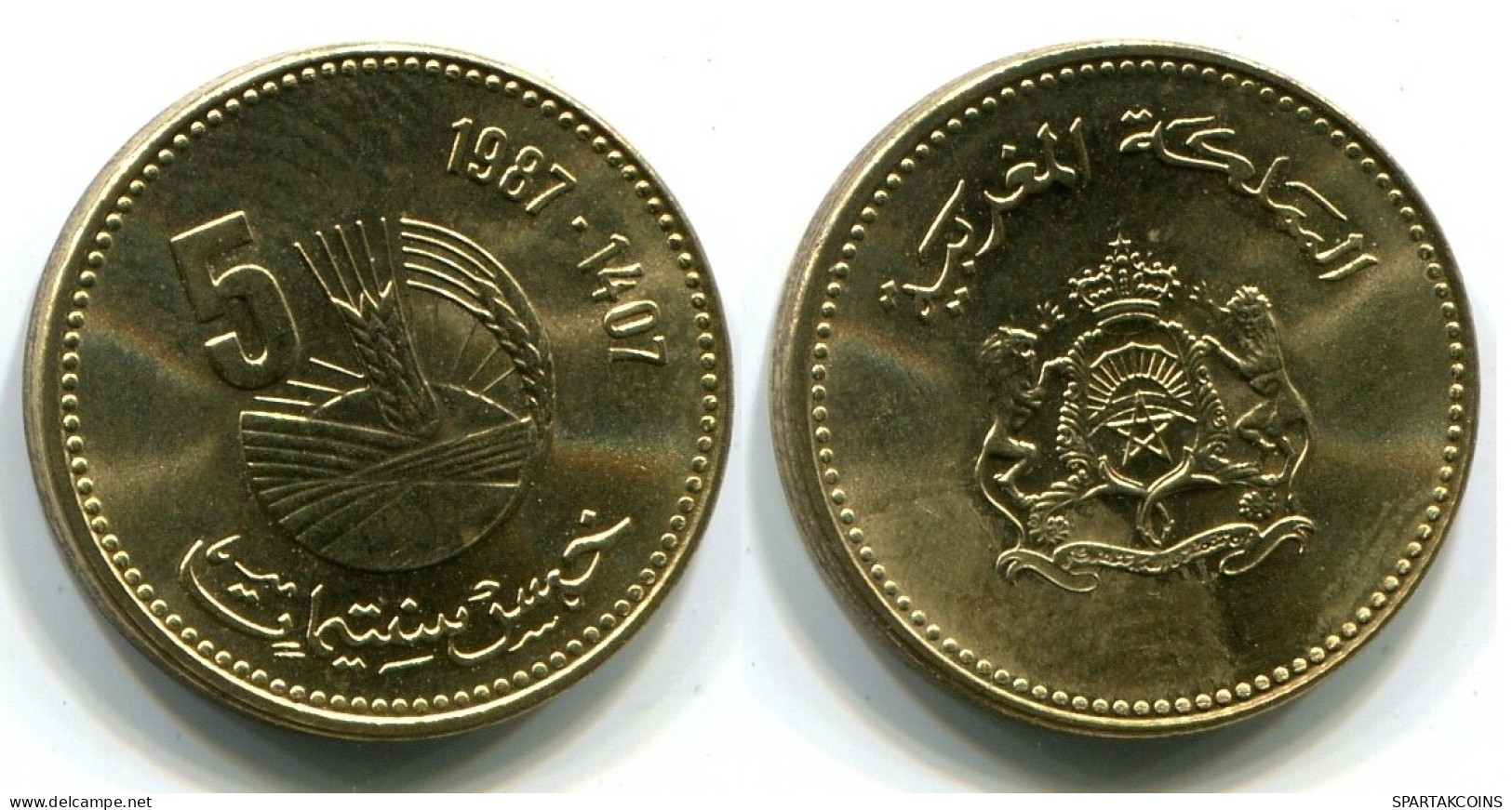 5 SANTIMAT 1987 MOROCCO UNC FAO Coin #W10852.U.A - Marokko