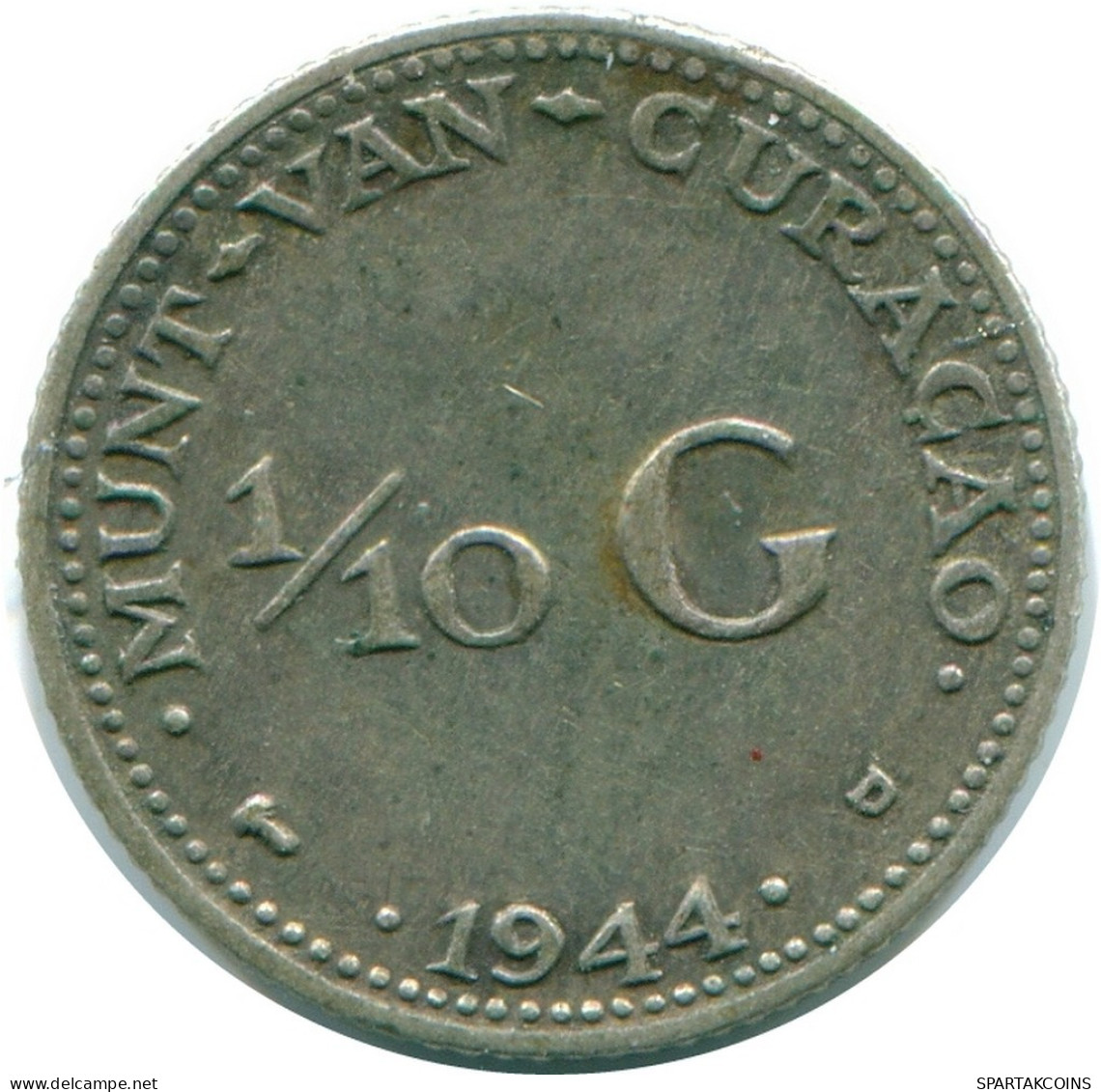 1/10 GULDEN 1944 CURACAO NIEDERLANDE SILBER Koloniale Münze #NL11785.3.D.A - Curaçao