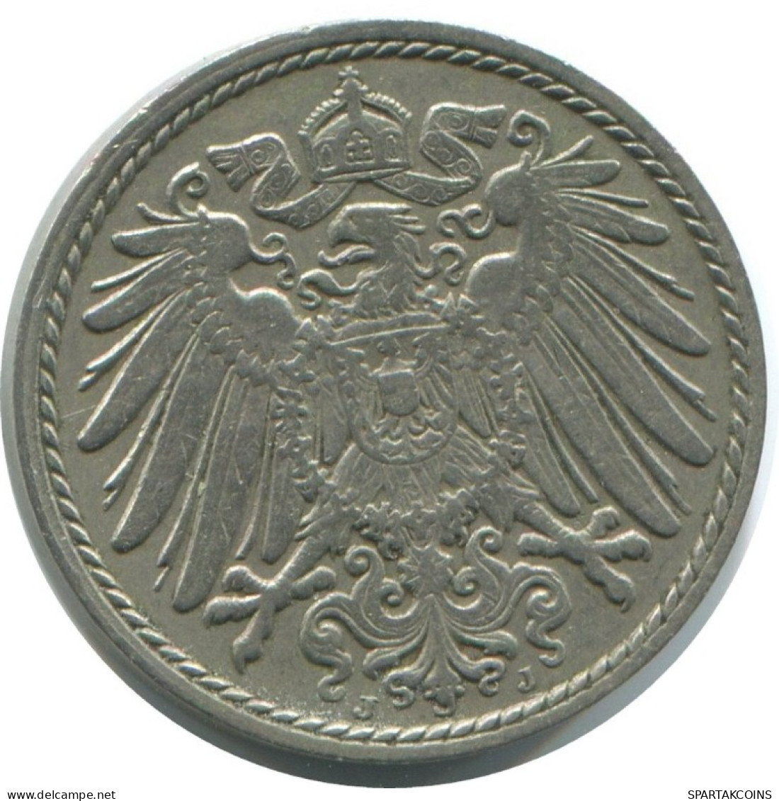 5 PFENNIG 1911 J GERMANY Coin #AE619.U.A - 5 Pfennig