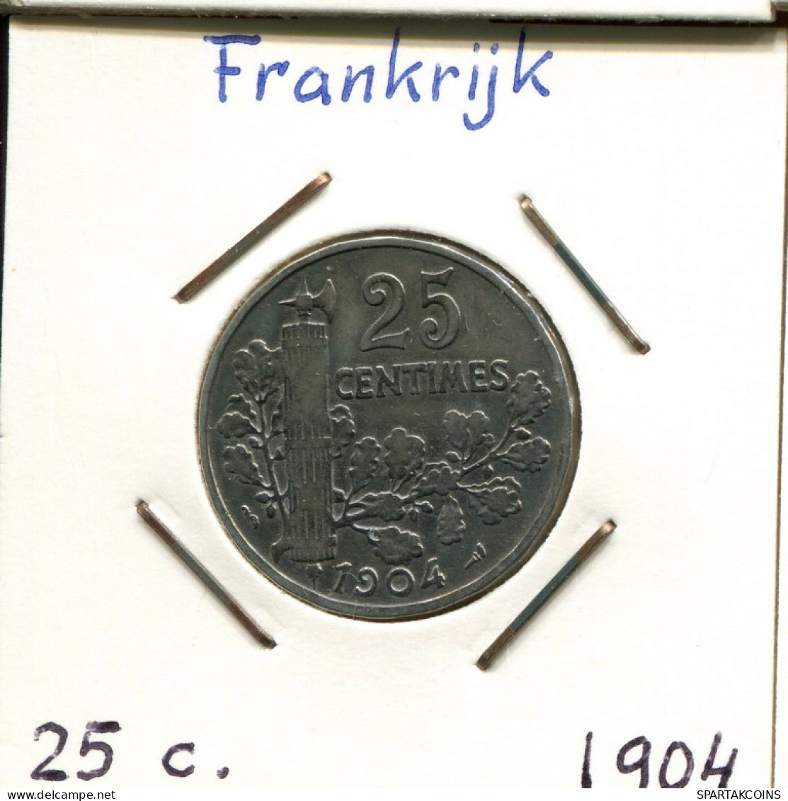 25 CENTIMES 1904 FRANKREICH FRANCE Französisch Münze #AM196.D.A - 25 Centimes