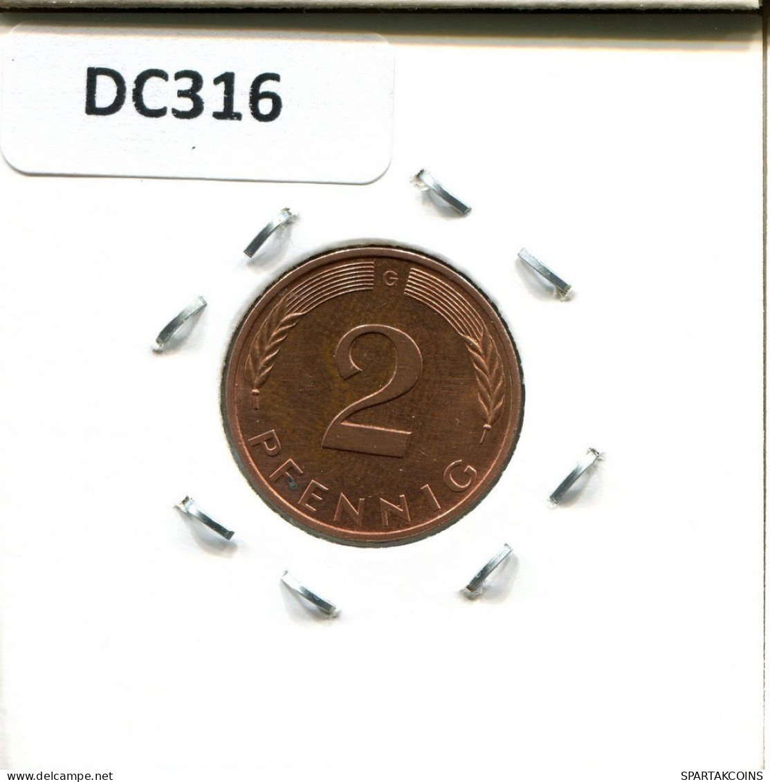2 PFENNIG 1994 G WEST & UNIFIED GERMANY Coin #DC316.U.A - 2 Pfennig