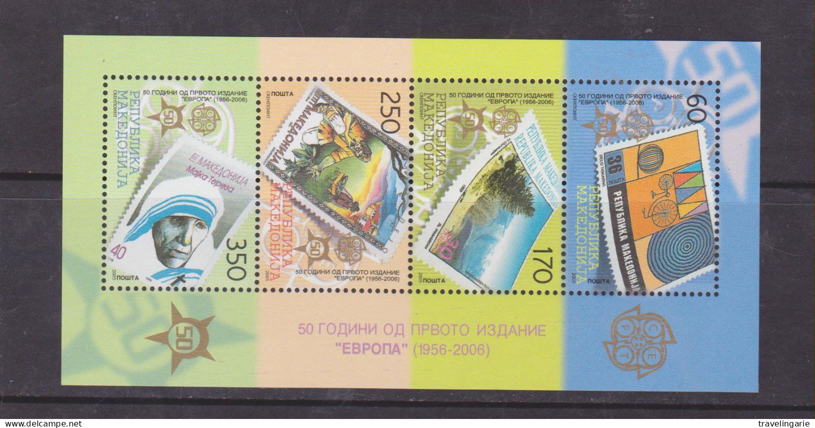 North Macedonia 2006 50 Years Europa-Cept Stamps  Mother Theresa S/S MNH ** - Stamps On Stamps