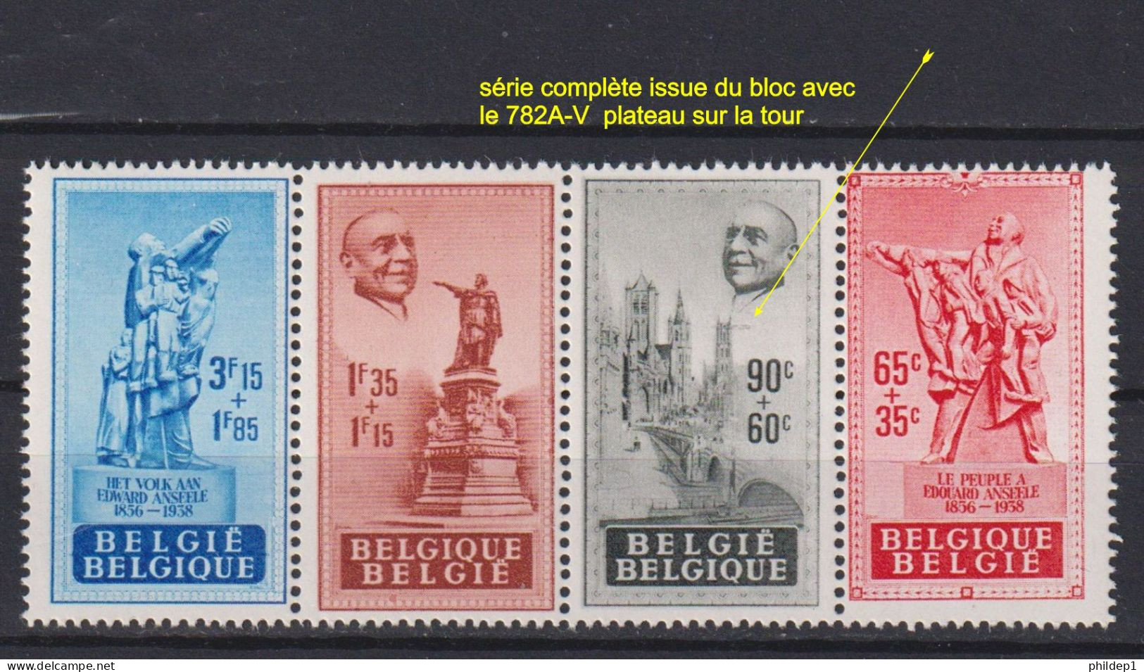 Belgique: COB N° 782 A-V Dans La Série 781A/84A Se Tenant, Neuf, **, Sans Charnière. TB !!! - 1931-1960