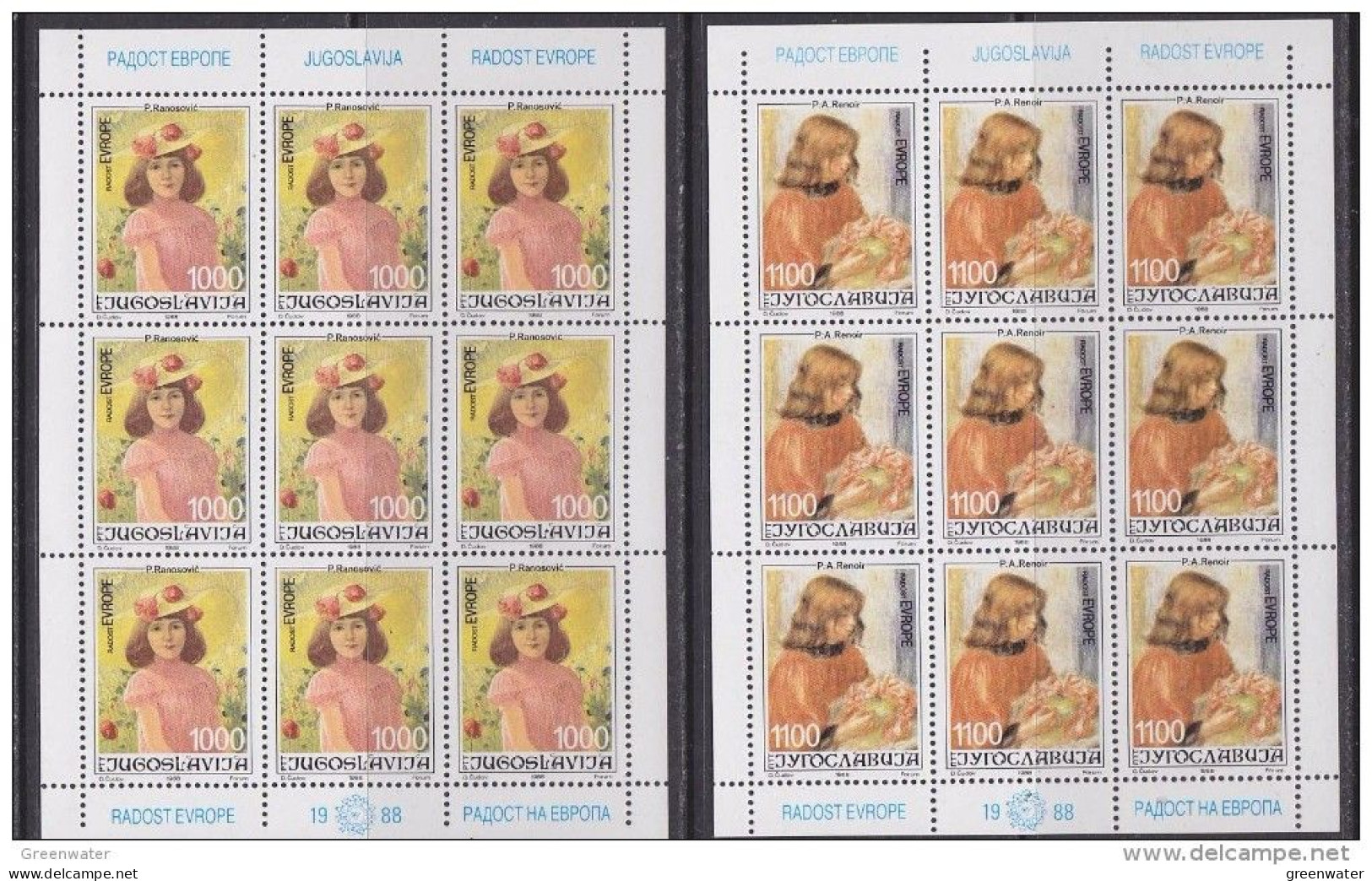 Yugoslavia 1988 Joy Of Europe 2v  Sheetlets ** Mnh (59591) Promotion - Idées Européennes