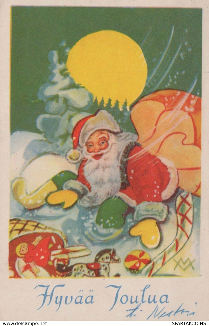 PAPÁ NOEL Feliz Año Navidad Vintage Tarjeta Postal CPSMPF #PKG367.ES - Santa Claus