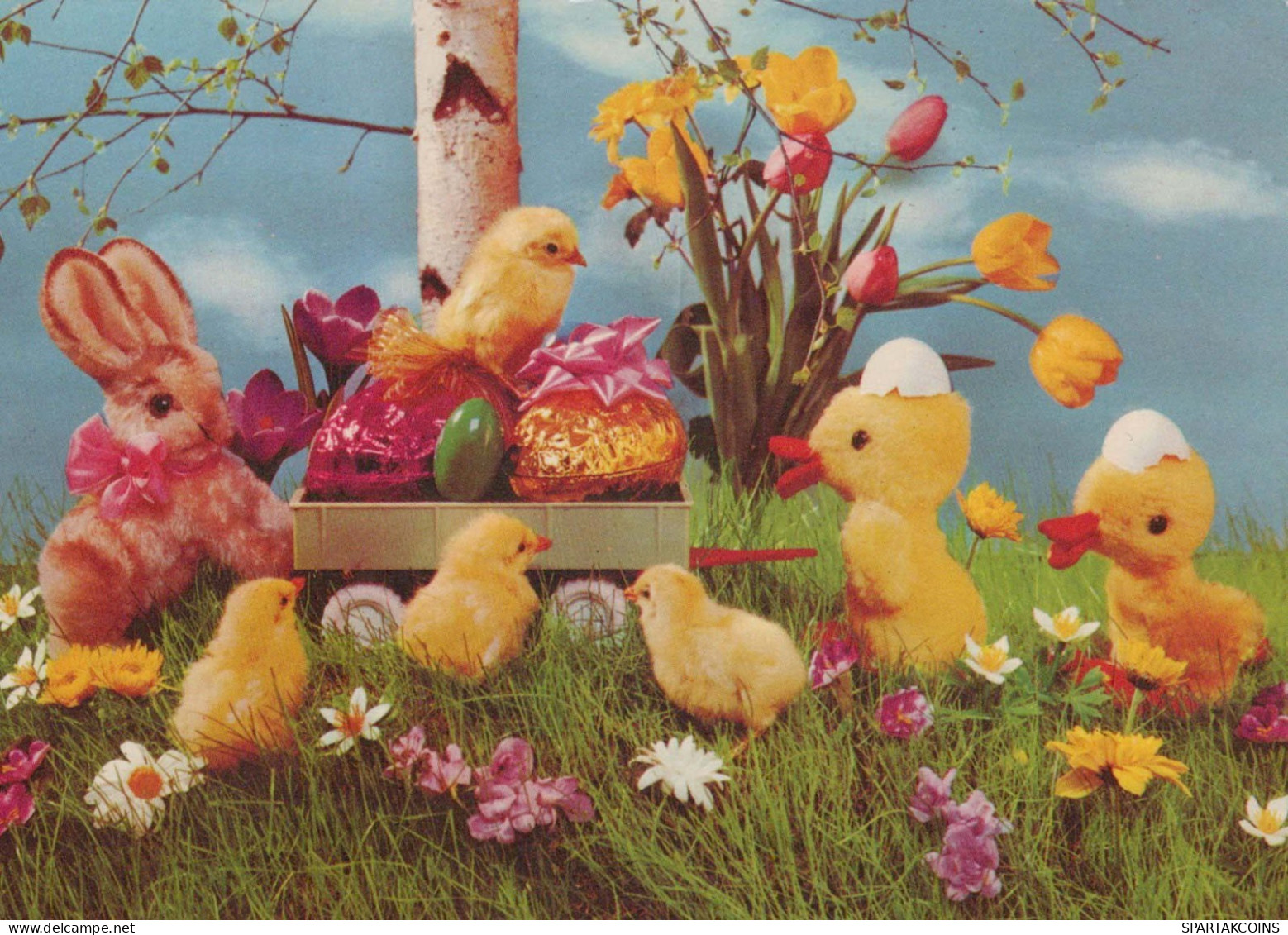 PASCUA POLLO Vintage Tarjeta Postal CPSM #PBO943.ES - Easter