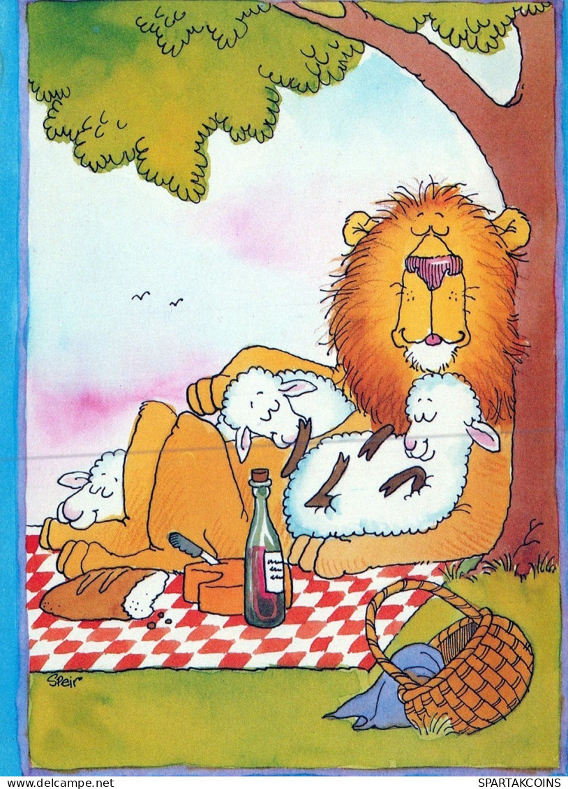 LION RAUBKATZE Tier Vintage Ansichtskarte Postkarte CPSM #PAM013.DE - Leeuwen