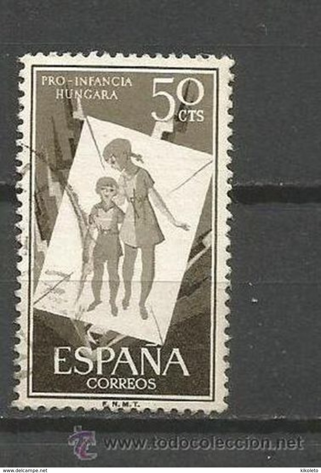 ESPAÑA SPAIN AÑO YEAR 1956 EDIFIL Nº 1202 - USADO (o) USED (o) - PRO INFANCIA HUNGARA - 50 Cts - Oblitérés