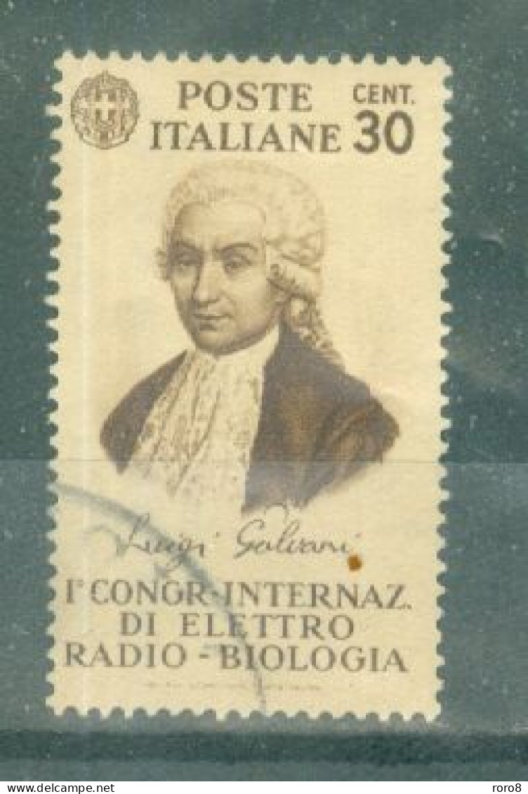 ITALIE - N°344 Oblitéré - 1° Congrès International D'électro-radio-biologie. Portrait De Luigi Galvani. - Used