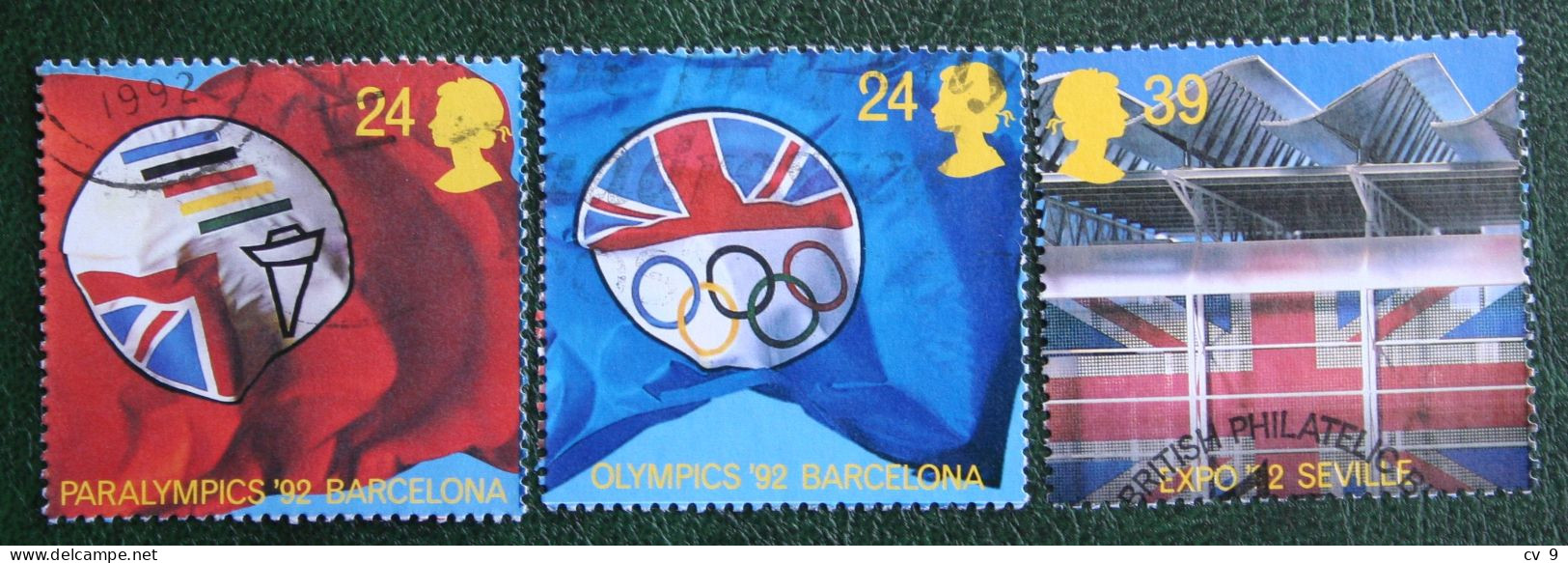 BARCELONA OLYMPICS PARAOLYMPICS EXPO (Mi 1402-1404 1992 Used Gebruikt Oblitere ENGLAND GRANDE-BRETAGNE GB GREAT BRITAIN - Gebraucht