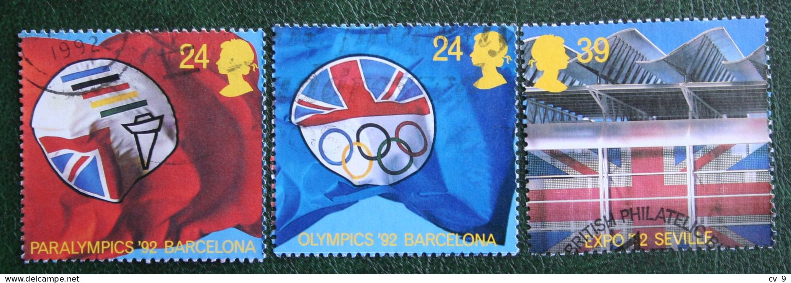 BARCELONA OLYMPICS PARAOLYMPICS EXPO (Mi 1402-1404 1992 Used Gebruikt Oblitere ENGLAND GRANDE-BRETAGNE GB GREAT BRITAIN - Gebruikt