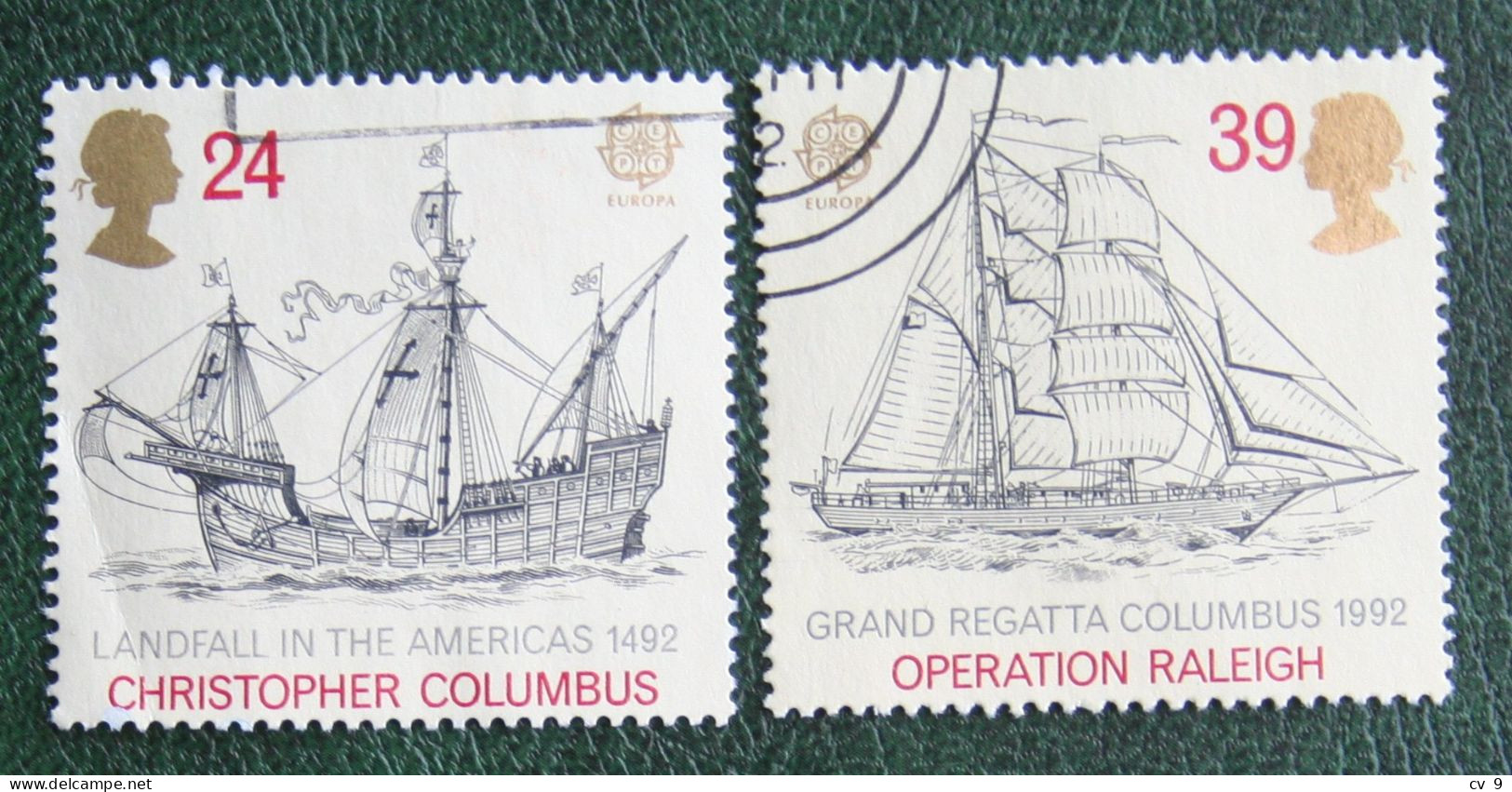 EUROPA CEPT Navire Ship Boat Bateau Mi 1400-1401 1992 Used Gebruikt Oblitere ENGLAND GRANDE-BRETAGNE GB GREAT BRITAIN - Gebruikt