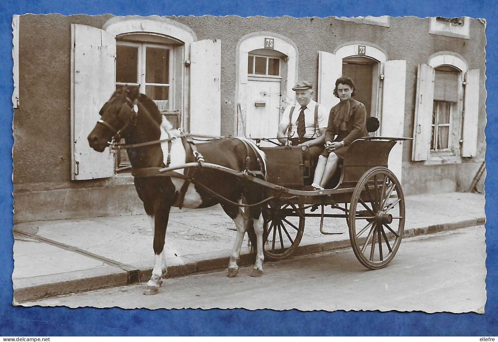 CPA CHEVAL - Carte Photo D'un Bel Attelage Avec Jeune Femme à Localiser - Mention Au Recto Eugène Petit 1943 - Chevaux