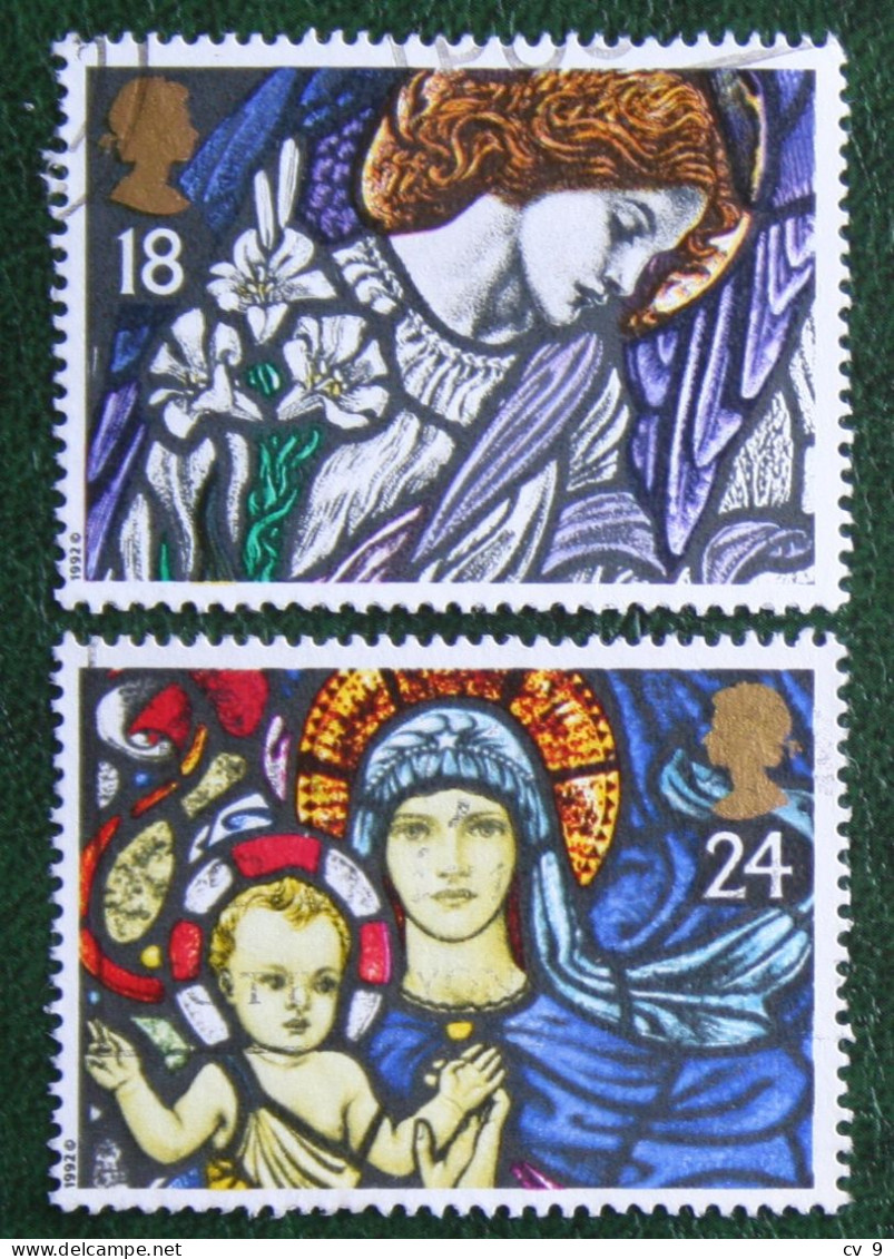 Natale Weihnachten Xmas Noel Kerst (Mi 1421-1422) 1992 Used Gebruikt Oblitere ENGLAND GRANDE-BRETAGNE GB GREAT BRITAIN - Usati