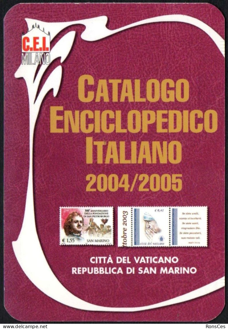 ITALIA 2004 - CALENDARIO TASCABILE - CATALOGO ENCICLOPEDICO ITALIANO 2004 / 2005 - I - Small : 2001-...