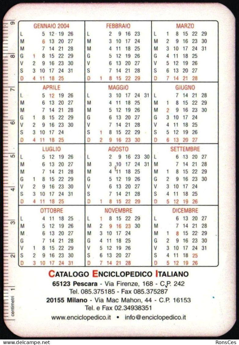 ITALIA 2004 - CALENDARIO TASCABILE - CATALOGO ENCICLOPEDICO ITALIANO 2004 / 2005 - I - Tamaño Pequeño : 2001-...