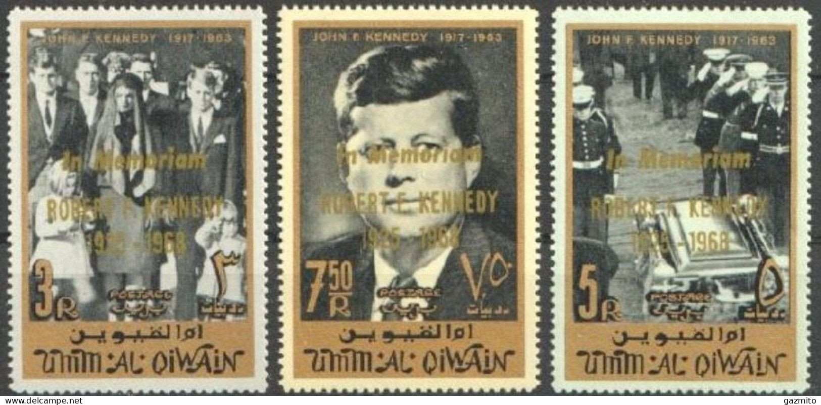 Umm Al Qiwain 1968, Kennedy, In Memoriam, 3val - Kennedy (John F.)