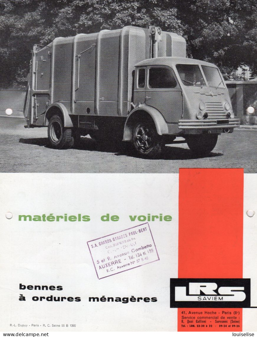 PUBLICITE MATERIELS DE VOIRIE SAVIEM LRS - Afiches