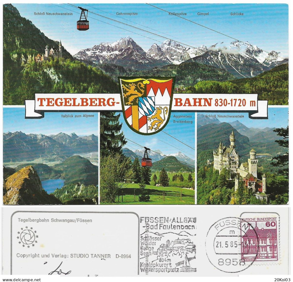 Deutschland Schwangau  Tegelbergbahn 830-1720 M_bei Füssen 60_21.5.1985/8958_TTB_Allemagne_Germany - Füssen