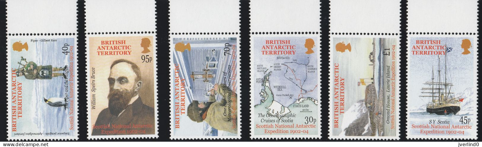 British Antarctic Territory (BAT) 2001 Scottish National Antarctic Expedition 6v MNH - Unused Stamps