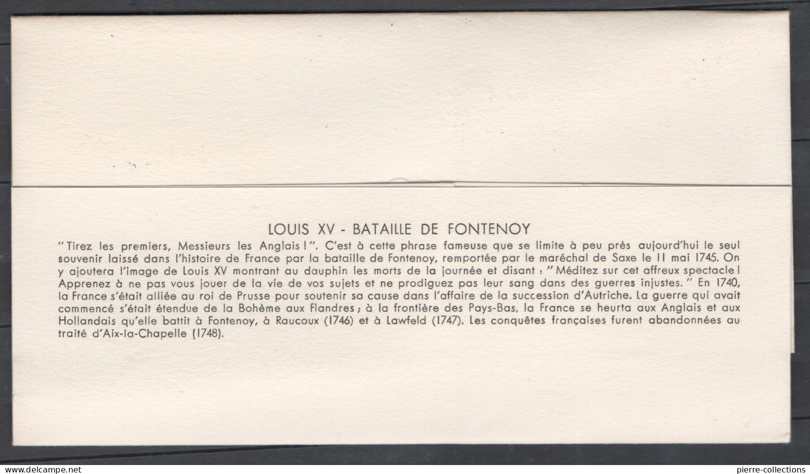 France N° 1657 Oblitéré Sur Enveloppe 1e Jour - Burin D'or H. Thiaude - Louis XV Bataille De Fontenoy - 1970-1979