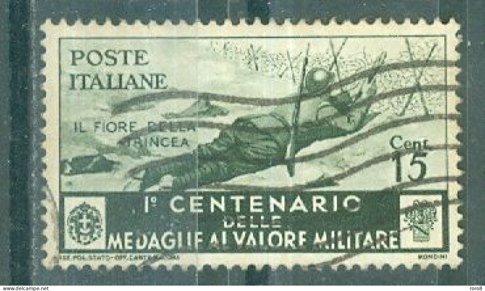 ITALIE - N°347 Oblitéré - Centenaire De L'institution De La Médaille à La Valeur Militaire. Sujets Divers. - Used