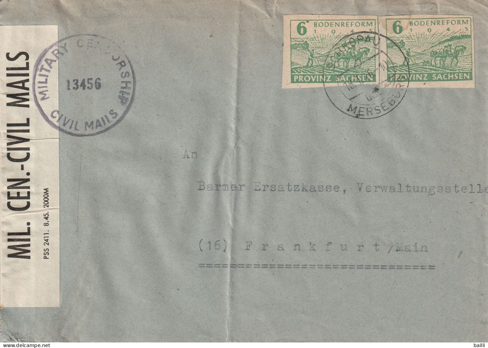 Allemagne Zone Soviétique Lettre Censurée Schkopau 1946 - Covers & Documents