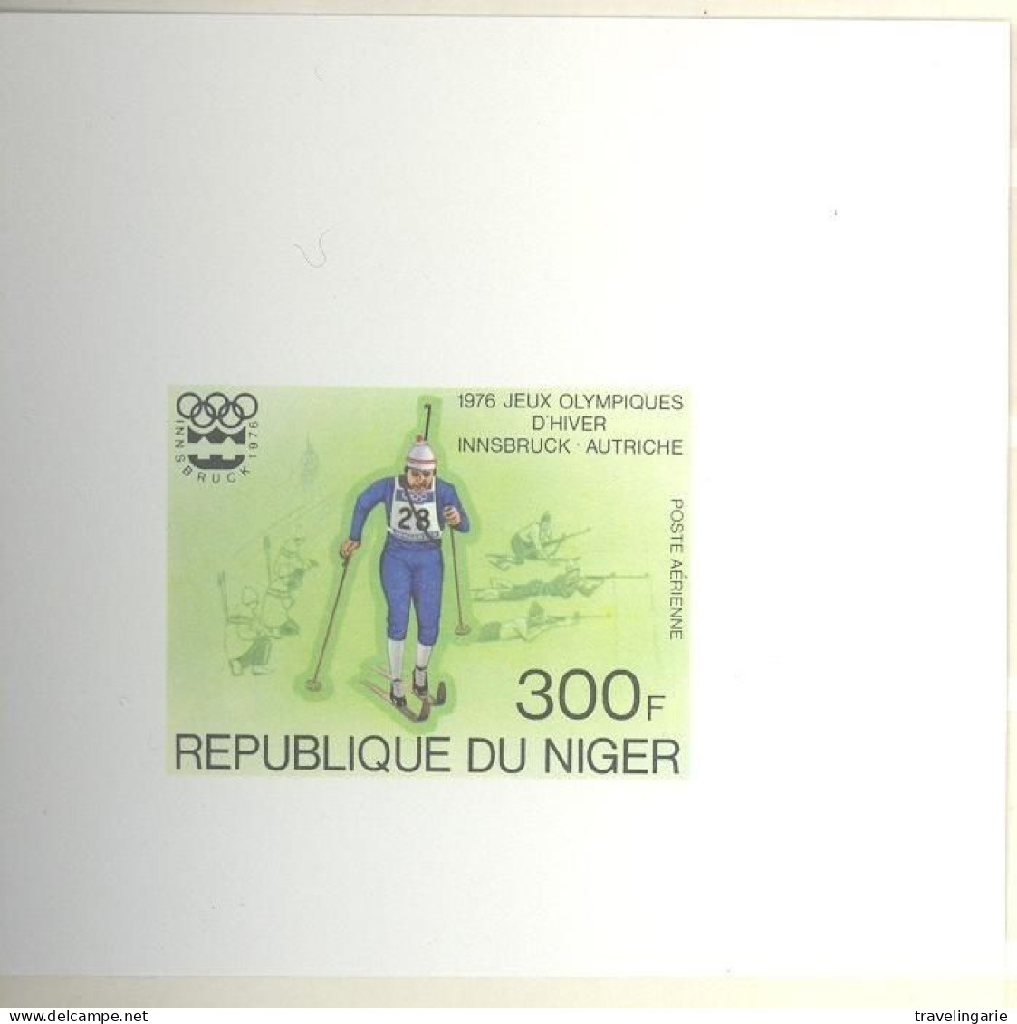 Niger 1976 Olympic Winter Games 300 F Biathlon DELUXE SHEET MNH ** - Inverno
