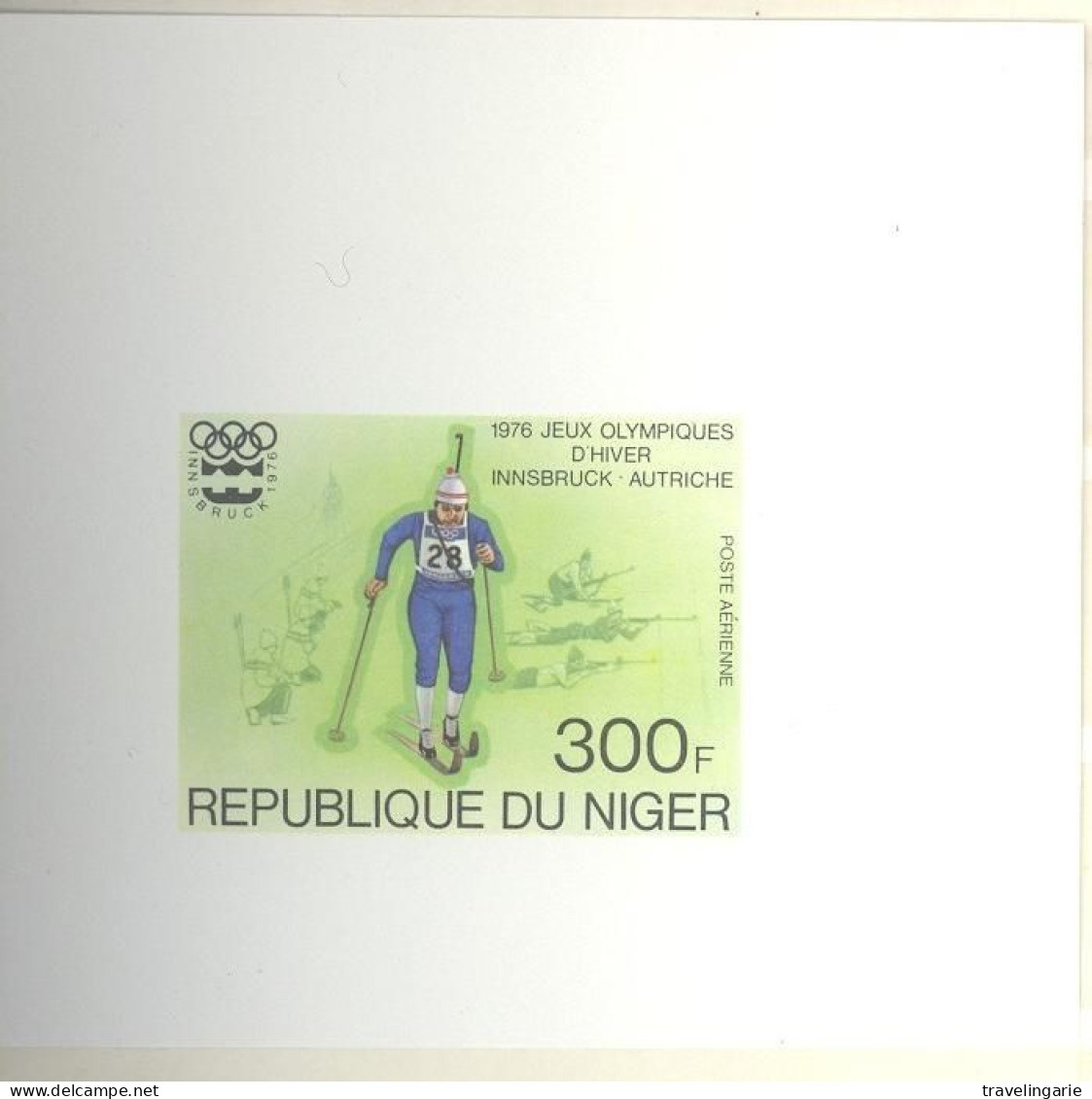 Niger 1976 Olympic Winter Games 300 F Biathlon DELUXE SHEET MNH ** - Wintersport (Sonstige)