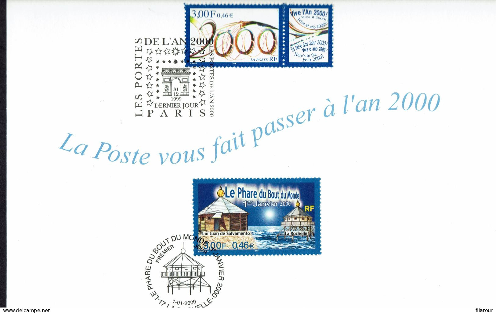 SOUVENIR  PHILATELIQUE (20 X 13) - LA POSTE VOUS FAIT PASSER A L'AN 2000 - - Unclassified