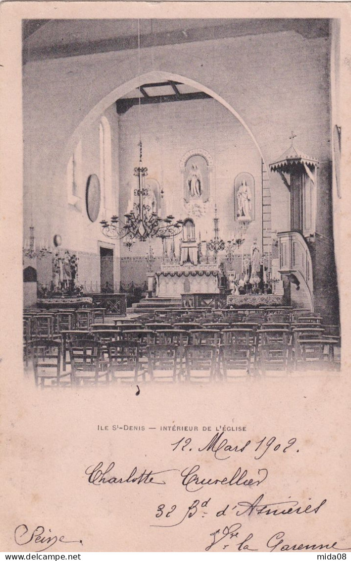 93.L'ÎLE SAINT DENIS . Intérieur De L'Eglise - L'Ile Saint Denis