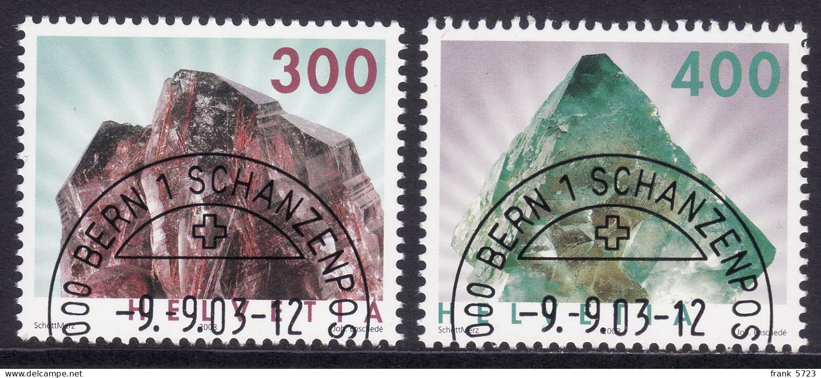 Schweiz: Satz SBK-Nr. 1094-1095 (Dauermarken, Mineralien 2003) ET-gestempelt - Oblitérés