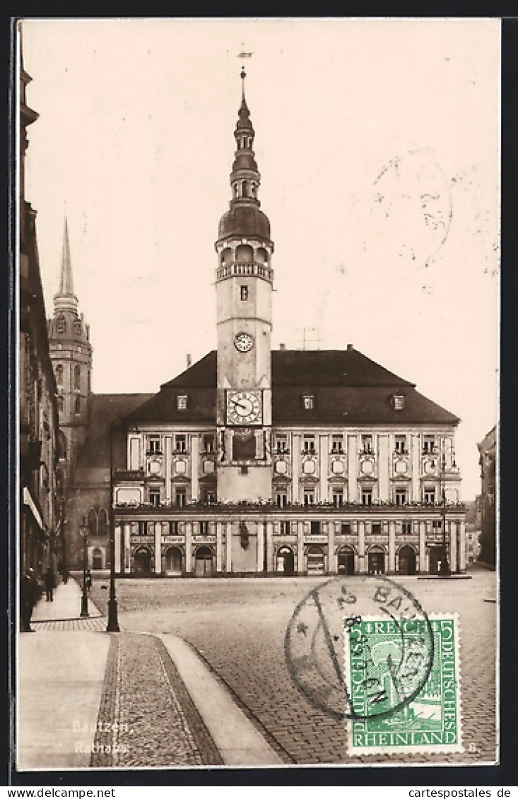 AK Bautzen, Platz Mit Rathaus Und Geschäften  - Bautzen