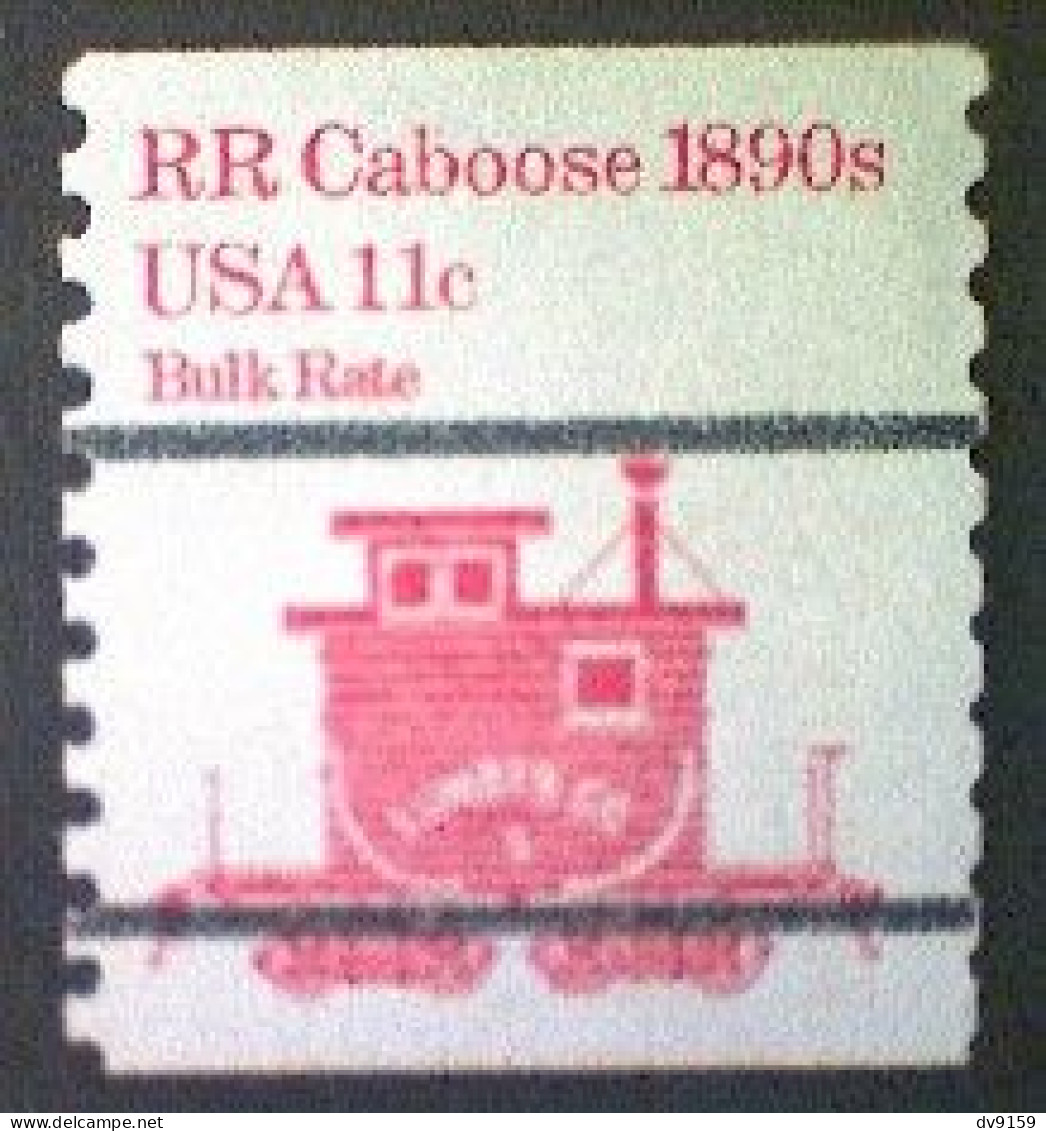 United States, Scott #1905a, Used(o), 1984 Coil, Transportation Series: Caboose Of 1890s, 11¢, Red - Oblitérés