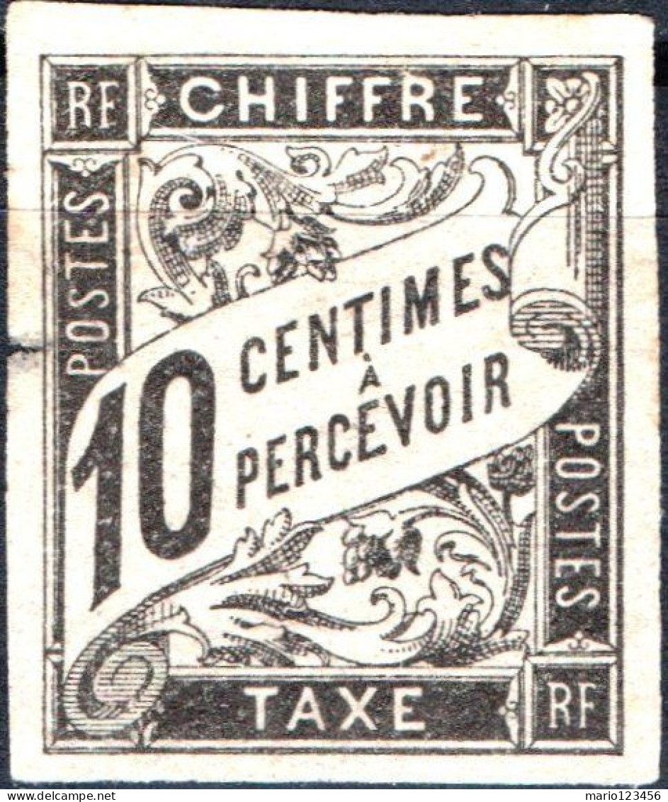 COLONIE FRANCESI, FRENCH COLONIES, SEGNATASSE, POSTAGE DUE, 10 C., 1884,  NUOVI (MLH*) Scott:FR-COL J6, Yt:FR-COL T6 - 1859-1959 Neufs