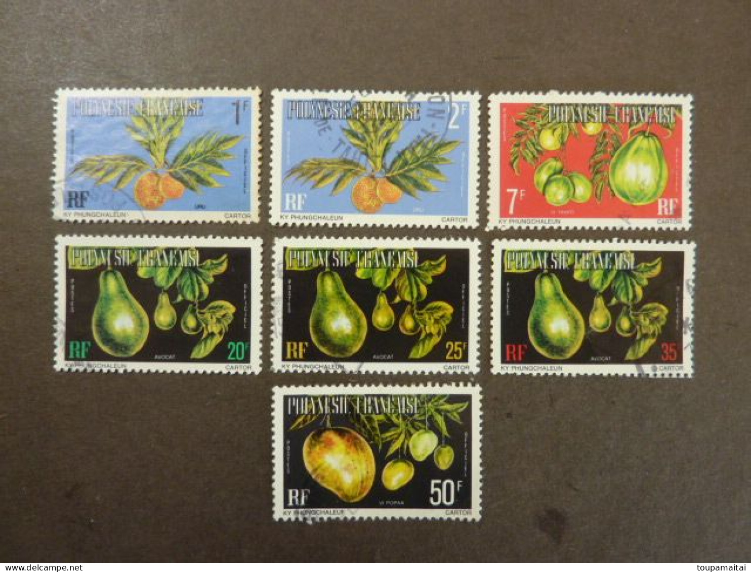 POLYNESIE FRANCAISE, Timbres De Service, Année 1977, YT N° 1B-2B-5B-10B-11B-12B-13B Oblitérés?, Dent.13 - Service